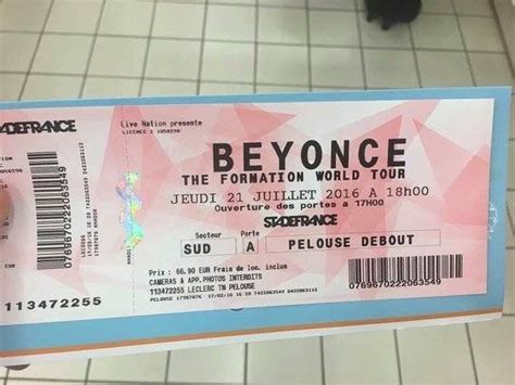 beyonce world tour ticket